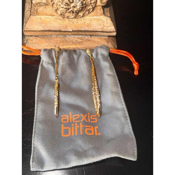 Alexis Bittar Gold Crystal Embellished Drop Earrings ‎ NOT FOR SALE